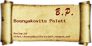 Bosnyakovits Polett névjegykártya
